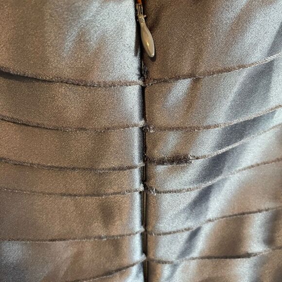 BCBGMaxAzria Blue Grey Woven Embellished Halter Dress | SZ 4 - Picture 11 of 16